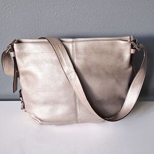 Coach Silver Metallic Satchel